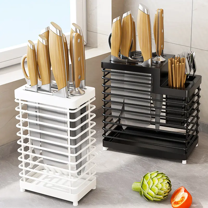 Stainless steel knife holder Cutting board rack Kitchen items storage rack Knife Chopping board Chopsticks container