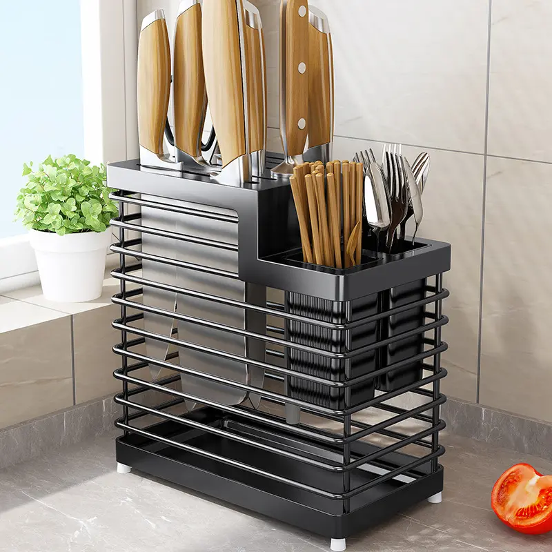 Stainless steel knife holder Cutting board rack Kitchen items storage rack Knife Chopping board Chopsticks container