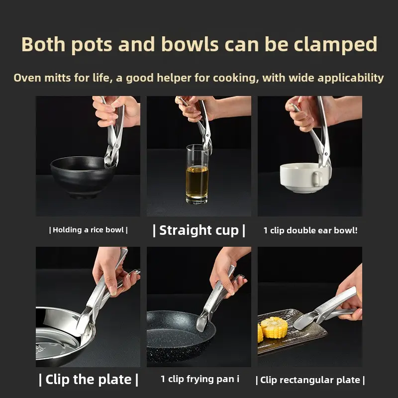 stainless steel anti-ironing clip Dish lifter Bowl grab High temperature non-slip bowl non-slip stainlesssteeldishclamp kitchen