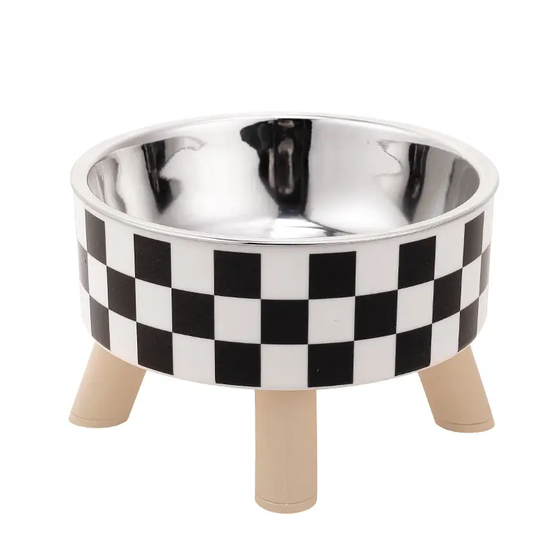 Cat bowl anti-upset stainless steel feeding bowl Tall large caliber pet bowl Dog drinking bowl Pet food set pet supplies