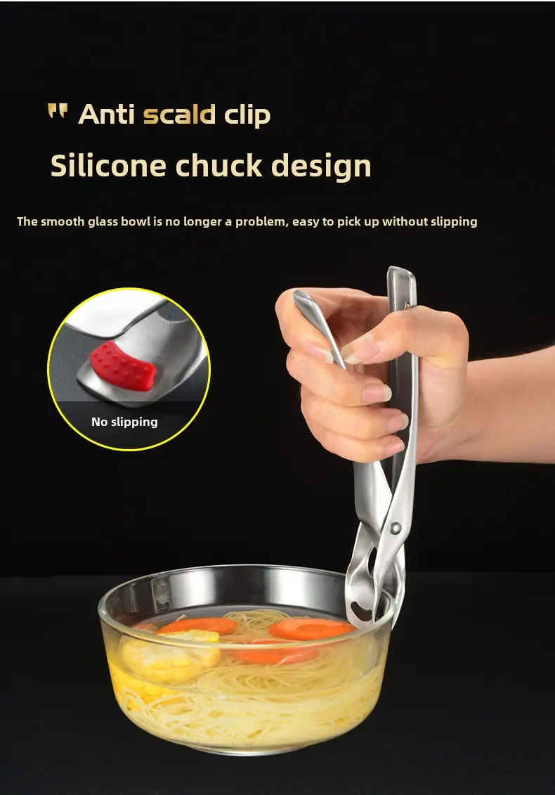 stainless steel anti-ironing clip Dish lifter Bowl grab High temperature non-slip bowl non-slip stainlesssteeldishclamp kitchen