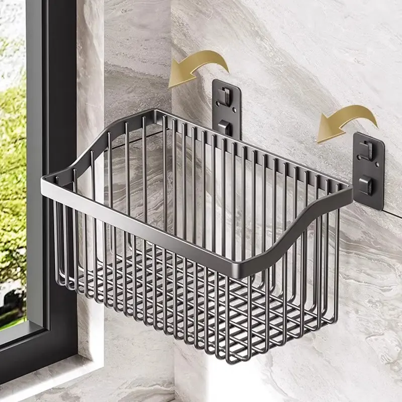 Kitchen seasoning rack multi-functional wall hanging storage wall salt seasoning pot basket savings basket drain rack