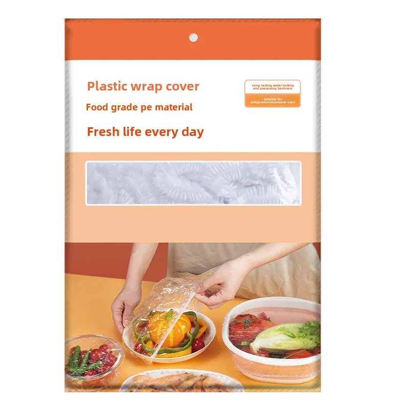 Disposable plastic wrap cover food grade household plastic wrap with elastic mouth    food packaging  eco friendly products