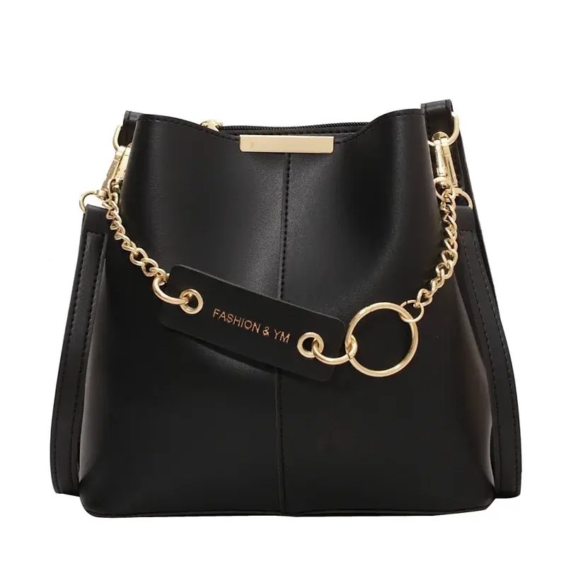 Popular fashion crossbody bag bag female Korean version advanced sense bucket bag new fashion texture solid color shoulder bag