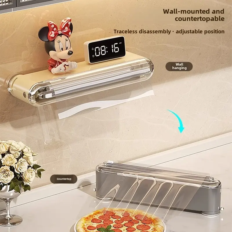 Suction cling film cutter Refrigerator kitchen wrap film cutting box shrink-free cling film divider cling film cutter