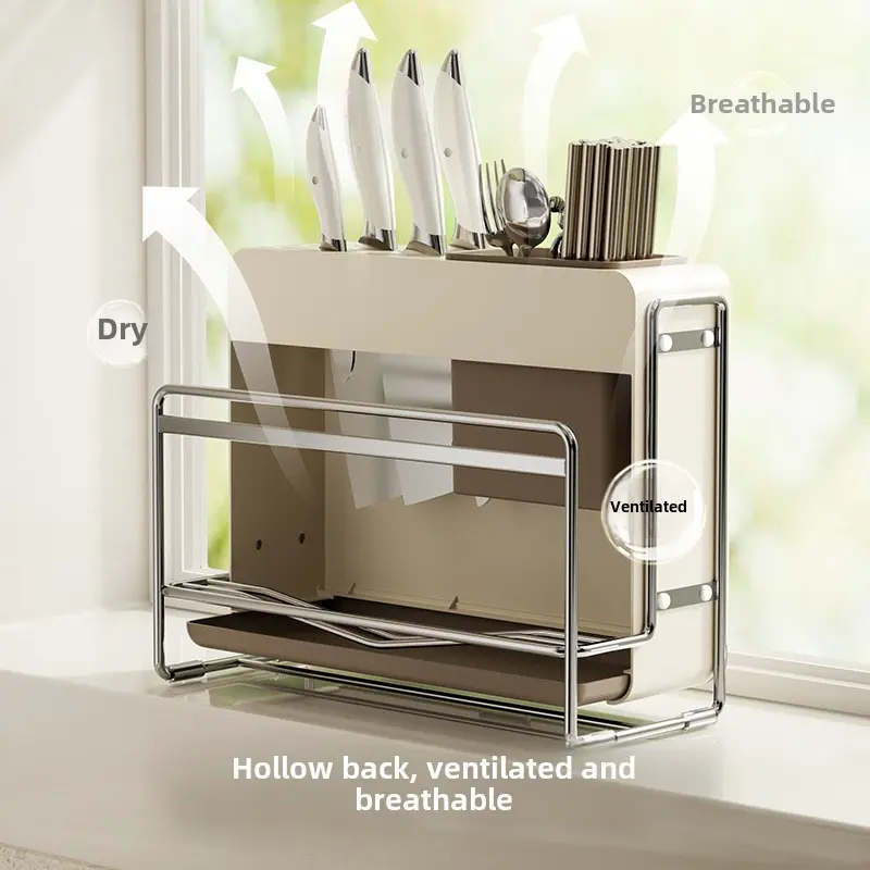 Kitchen knife holder Storage rack Chopping board rack Chopping knife containerone-pieceknifecuttingboardwallhanging storage rack