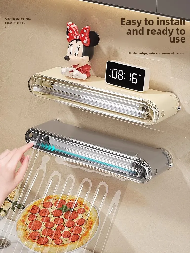 Suction cling film cutter Refrigerator kitchen wrap film cutting box shrink-free cling film divider cling film cutter