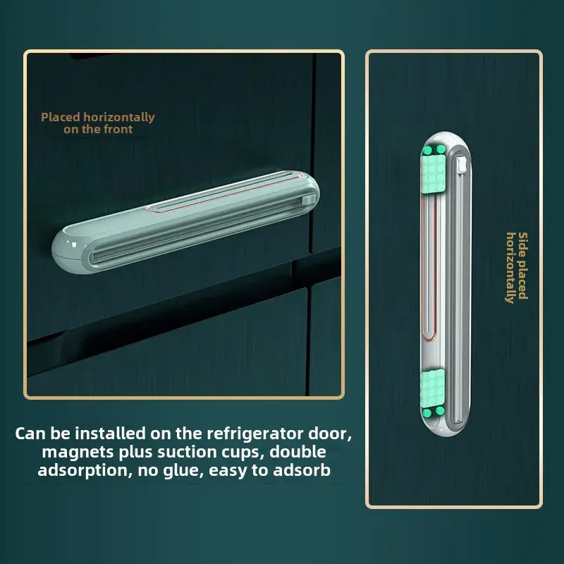 Plastic wrap cutter Magnet suction double suction plastic wrap cutter box Kitchen divider Adjustable cutter