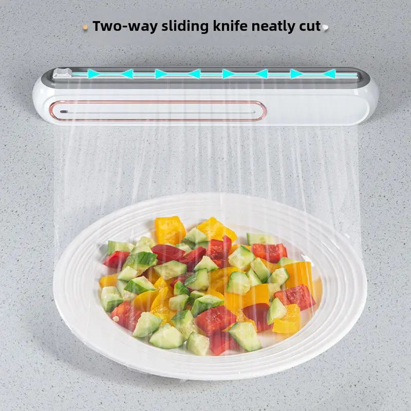 Plastic wrap cutter Magnet suction double suction plastic wrap cutter box Kitchen divider Adjustable cutter