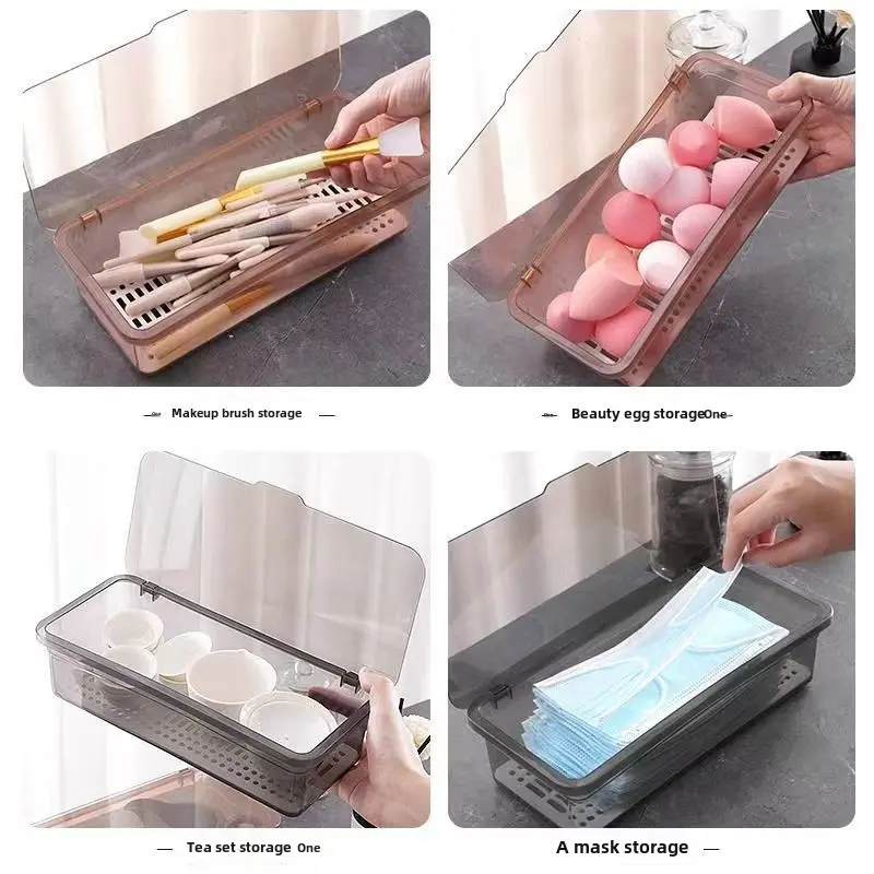 Chopsticks tea set storage box Dust proof with cover drain chopsticks cage household kitchen tabletop cutlery organizer box