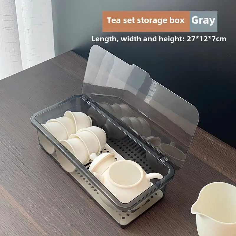 Chopsticks tea set storage box Dust proof with cover drain chopsticks cage household kitchen tabletop cutlery organizer box