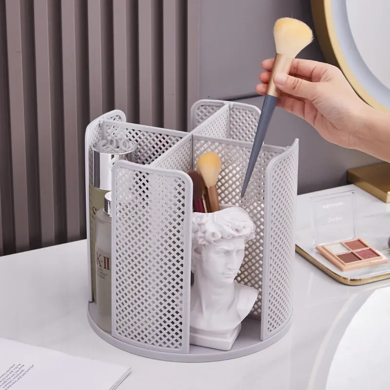 Kitchen multi-functional rotating storage rack Condiments rotating storage box Transparent desktop cosmetics organizer