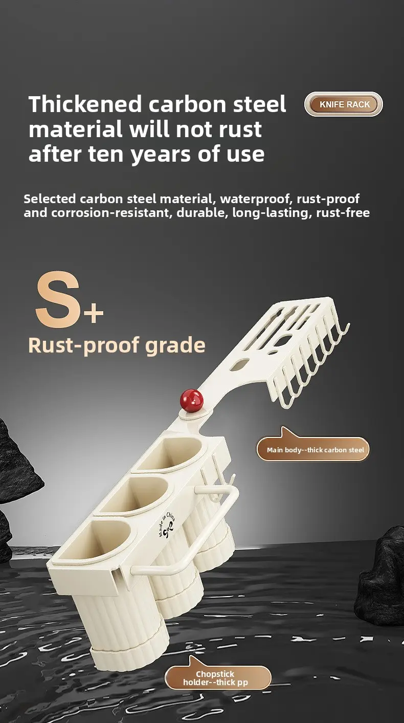 Knife holder storage rack Kitchen household wall hanging multi-functional knife holder chopsticks tube storage rack dish rack