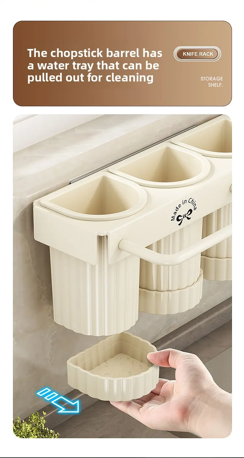Knife holder storage rack Kitchen household wall hanging multi-functional knife holder chopsticks tube storage rack dish rack
