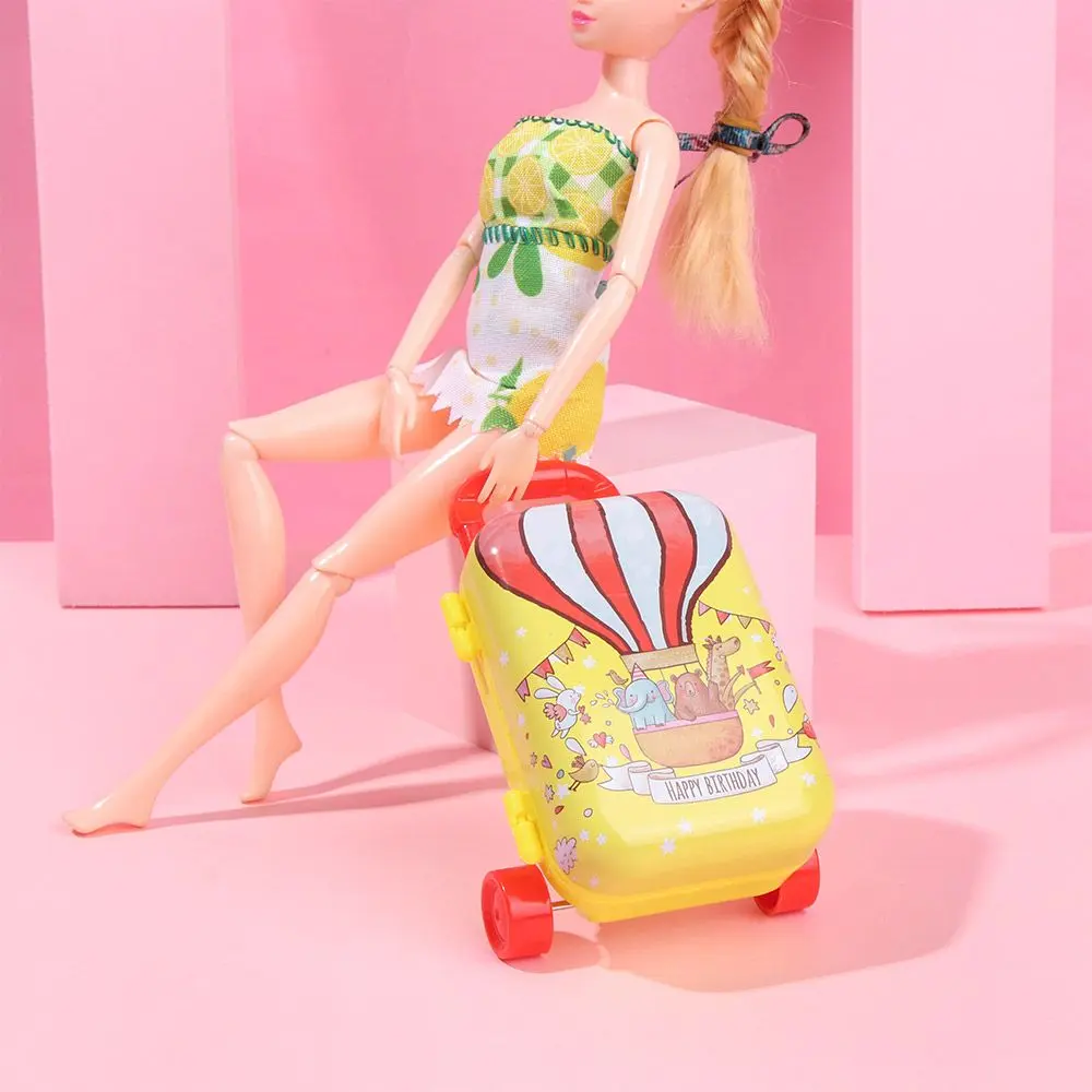 Doll Cartoon Suitcase Dolls Accessories Mini Trunk Dollhouse Accessories Furniture Jewellery Case Candy Box Christmas Supplies