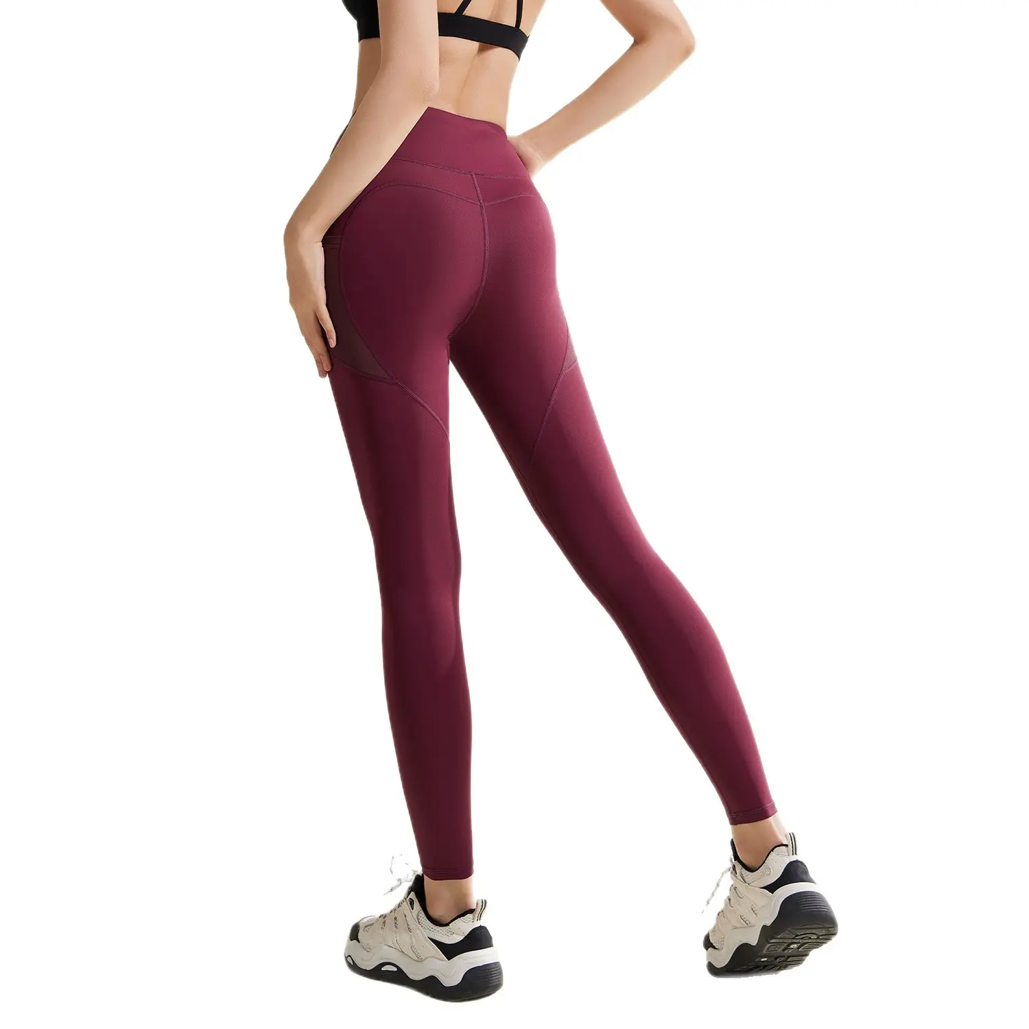 Cross-border Zone Sports Fitness Trousers Peach Pants Running Hips High Waist Belly Elastic Leggings Yoga Pants