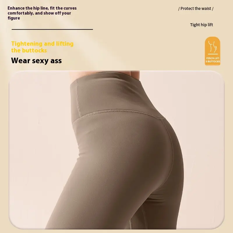 Juyitang autumn and winter thin velvet yoga pants high waist, hip lift and abdomen sports leggings seamless fitness pants women