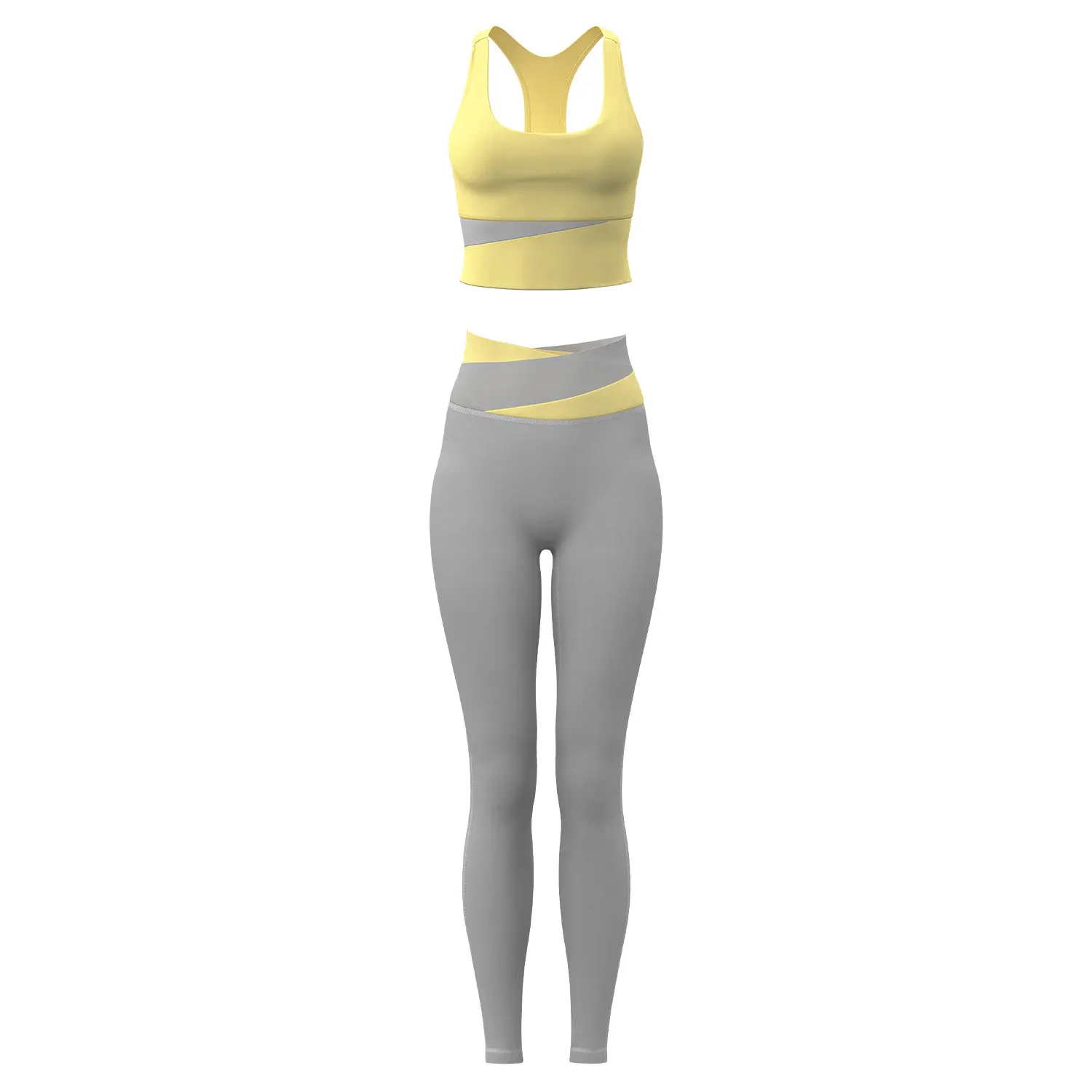 Juyitang color matching sports suit women's shock-proof fitness suit slim and thin yoga suit suit