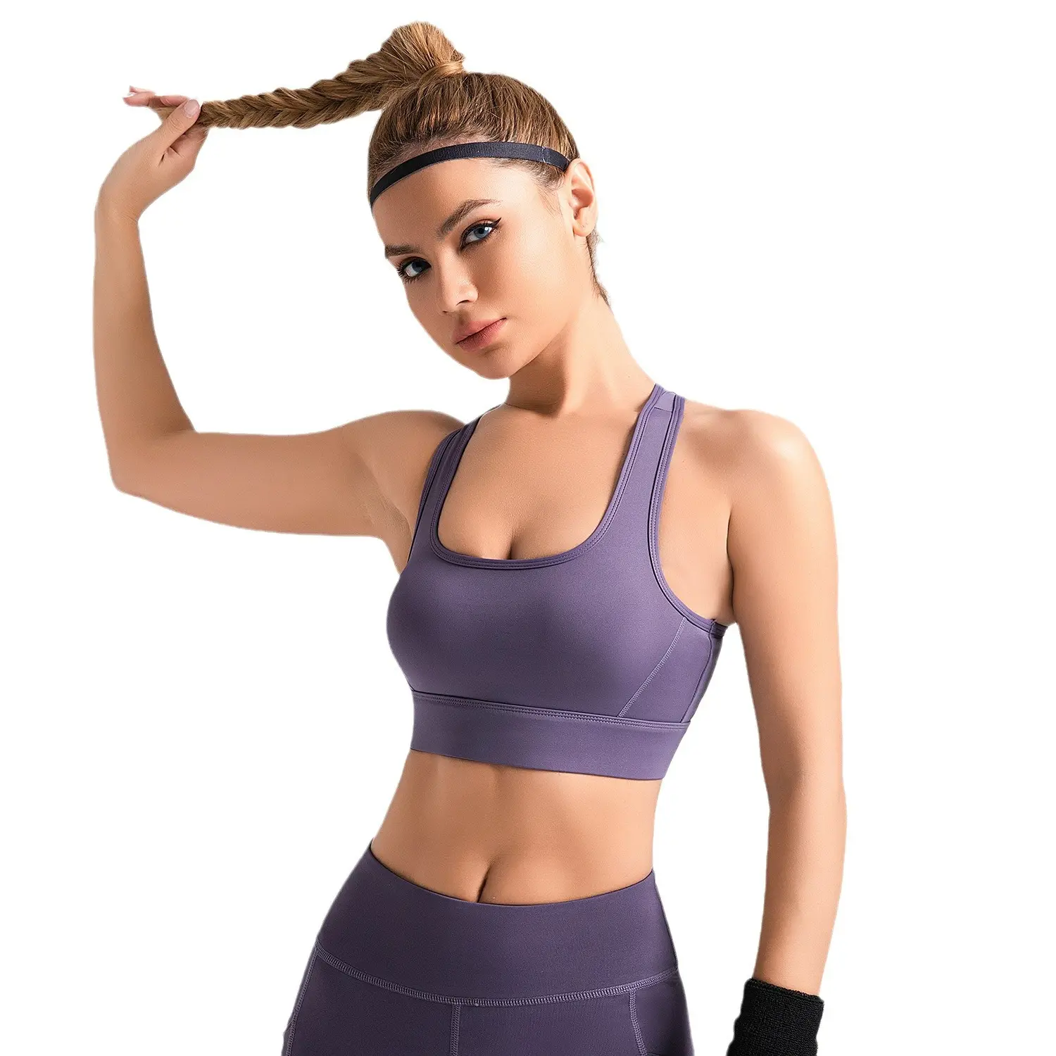 Peach breasted sports underwear women's high-strength shockproof fitness yoga beautiful back sports bra