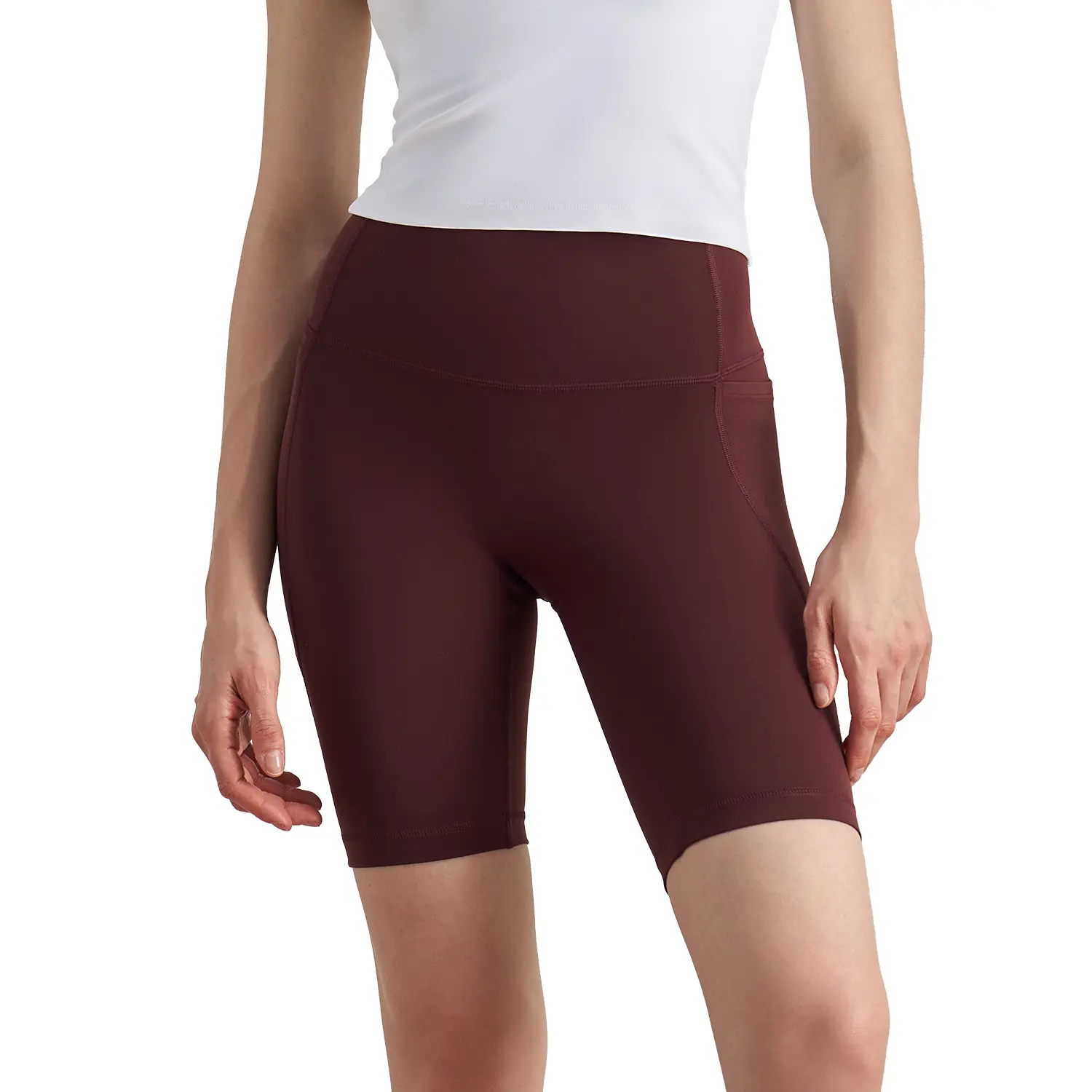 Fitness five-point pants high waist belly lift hip tight biker shorts gym shorts workout shorts