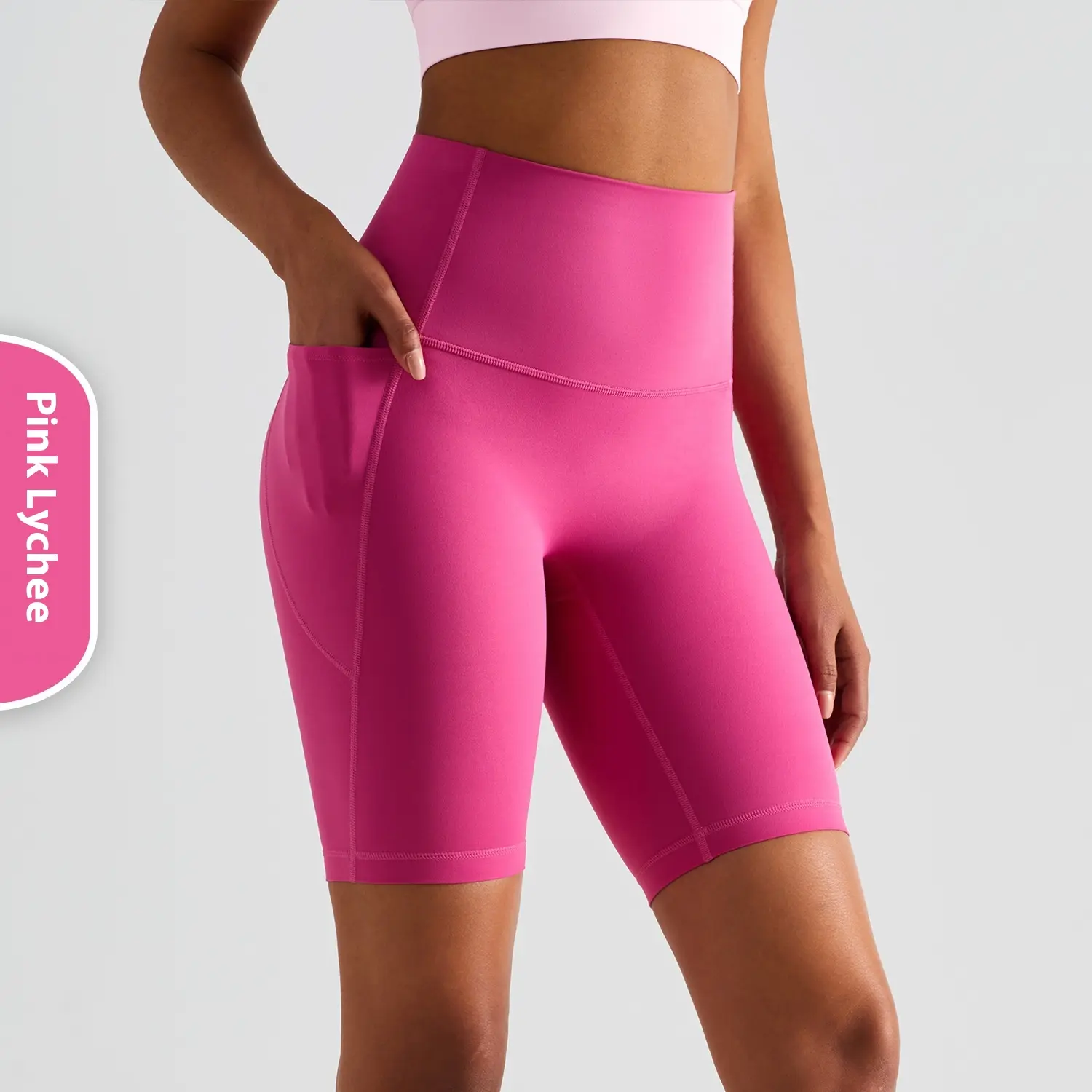 Fitness five-point pants high waist belly lift hip tight biker shorts gym shorts workout shorts