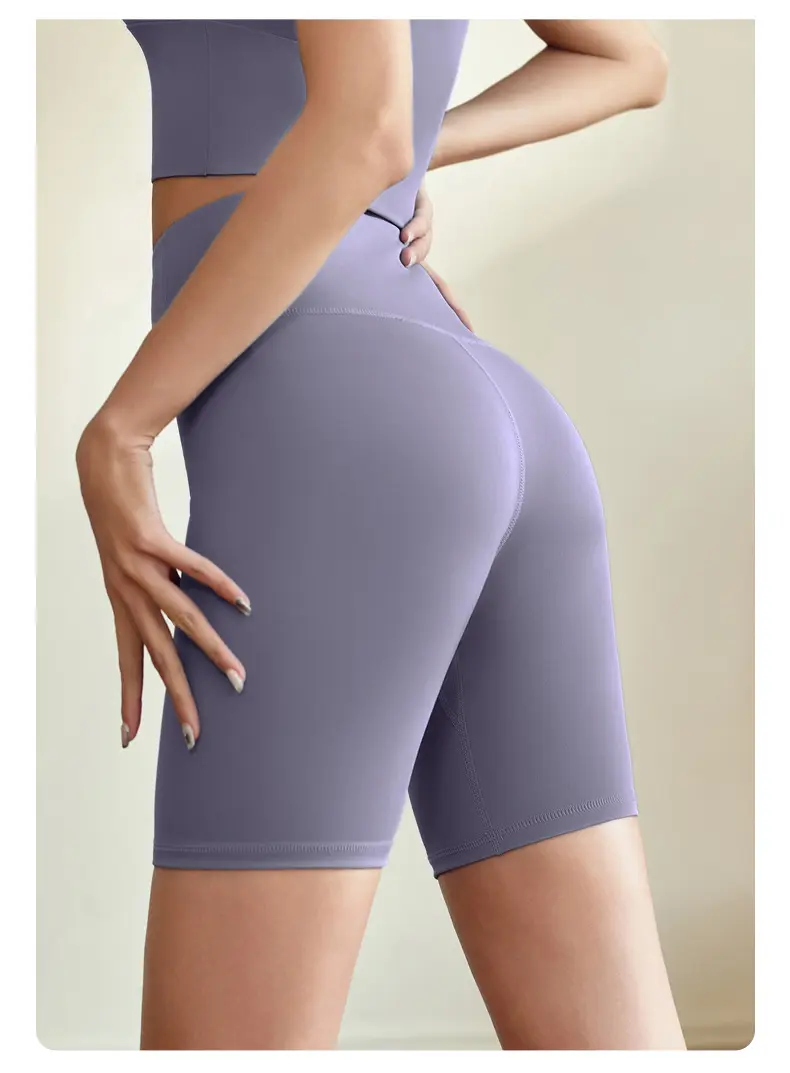 Juyatang sports fitness shorts peach hip five-point pants women's hip lift high waist elastic leggings yoga women