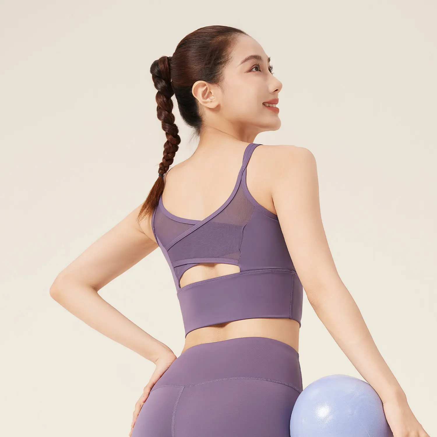 Juyatang sports underwear beautiful back cross shock-proof gathering shape sports yoga fitness thin shoulder bra