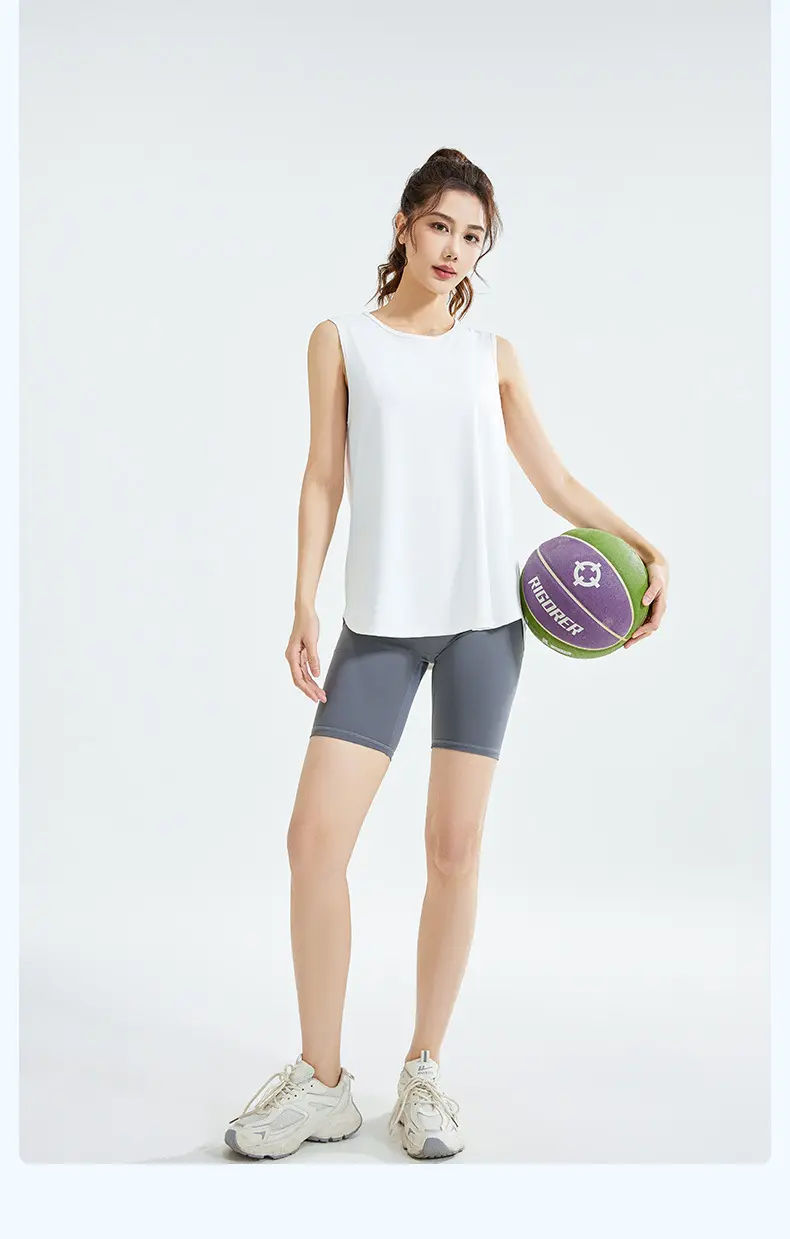 Juyitang loose back mesh yoga vest running training quick drying fitness sports top women's blouse