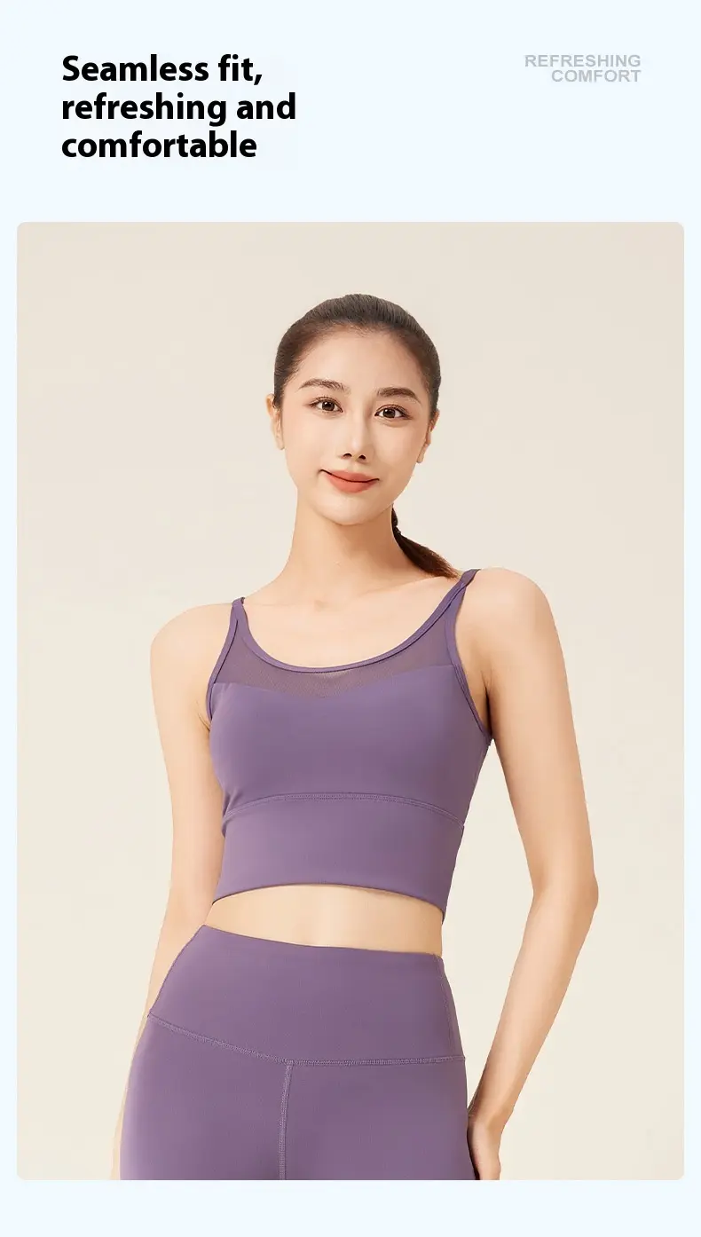Juyatang sports underwear beautiful back cross shock-proof gathering shape sports yoga fitness thin shoulder bra