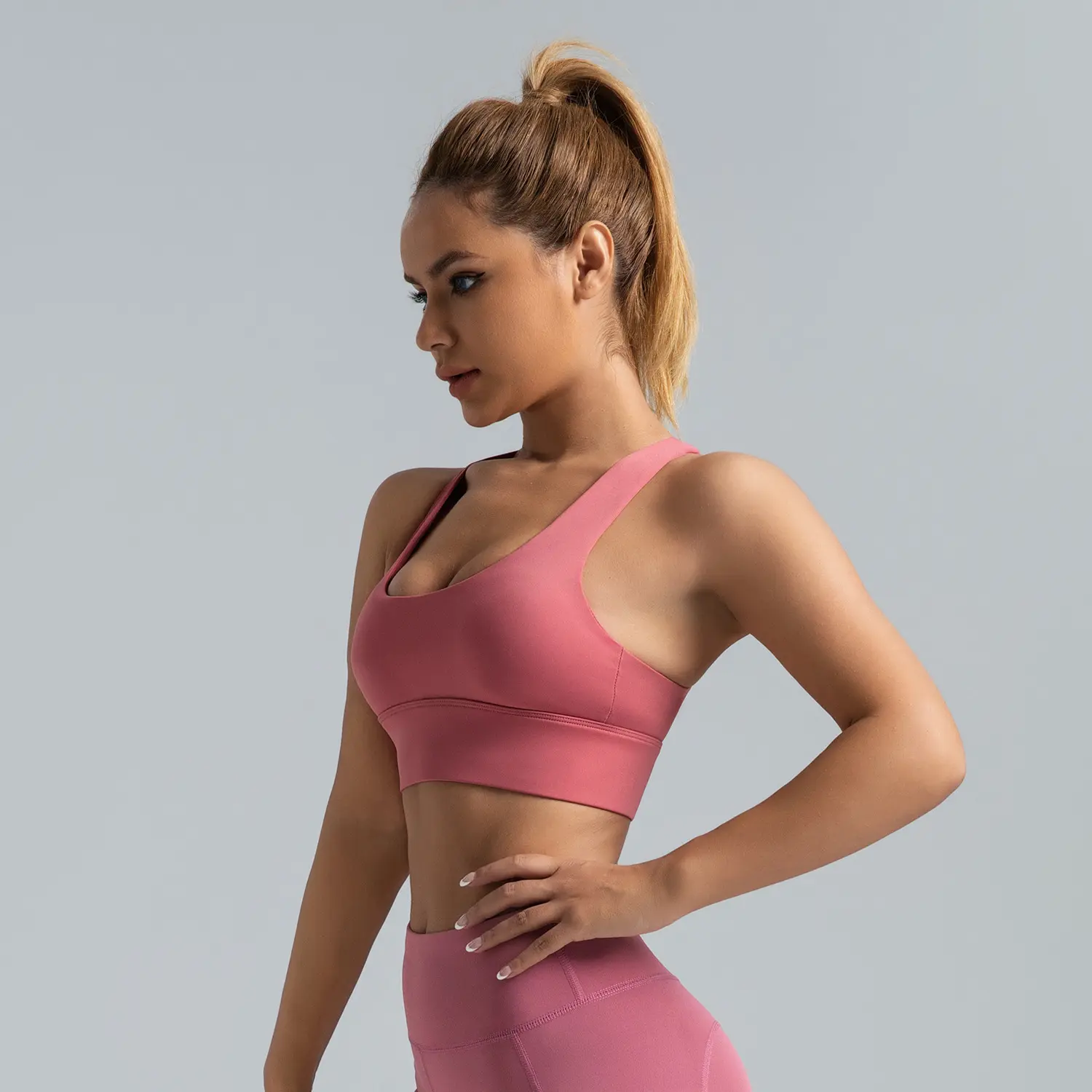 High elastic sports underwear women's shock-proof high-intensity yoga vest removable chest pad nude fitness bra sports bras