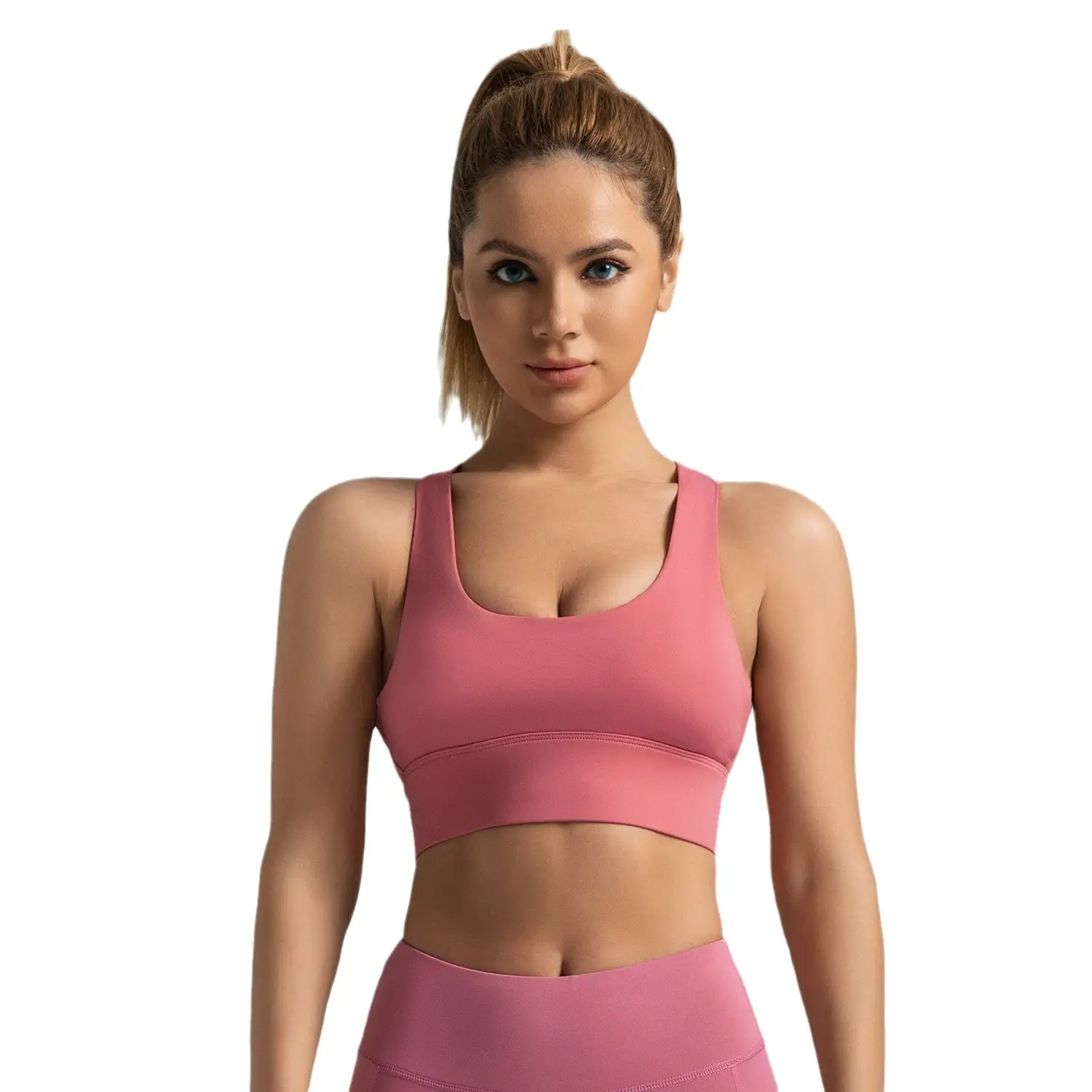 High elastic sports underwear women's shock-proof high-intensity yoga vest removable chest pad nude fitness bra sports bras
