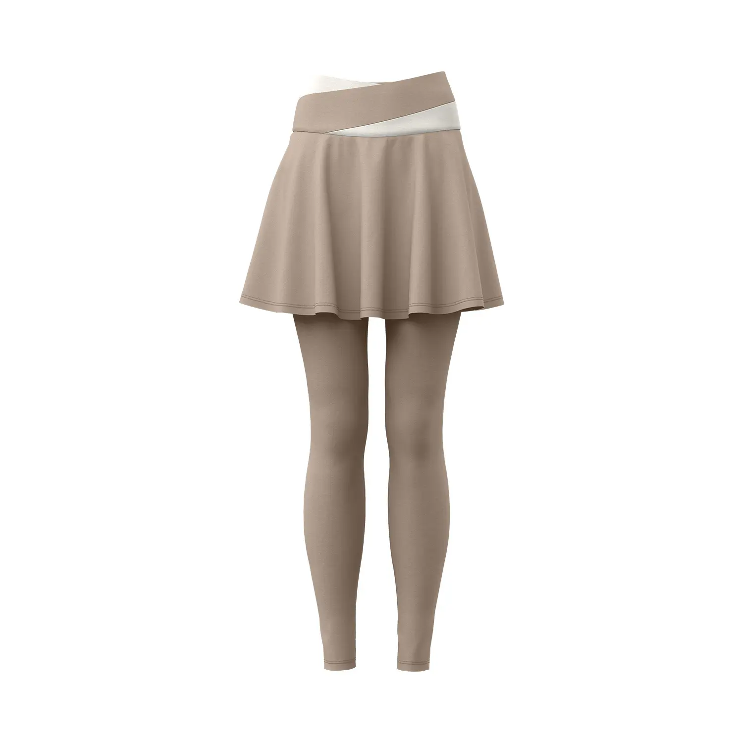 Juyitang color matching fake two-piece culottes, high waist, belly and thin fitness wear, anti-light yoga pants for women