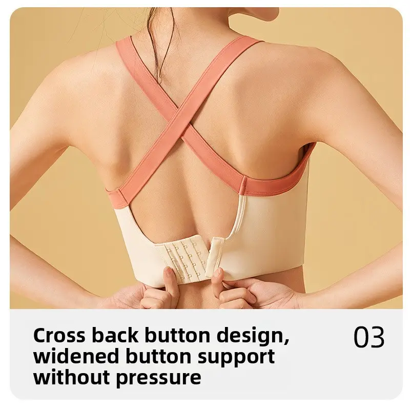 integrated beauty back sports underwear high-strength shock-proof fixed chest pad waist display chest women's fitness vest