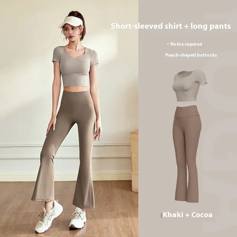Juyatang Yoga Suit Naked High Elastic Yoga Suit Slim-fit Sports Skinny Outdoor Fitness Suit Women