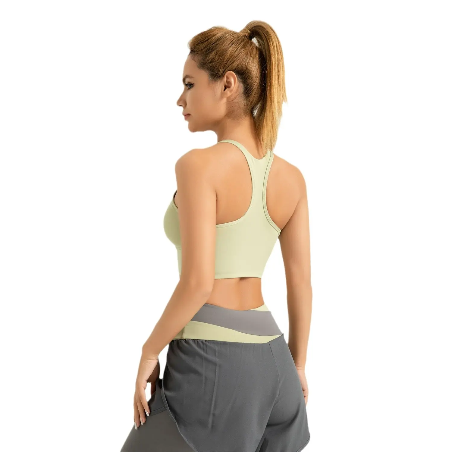 Juyitang Cross-border Zone Splicing Sports Underwear Women's High-strength Shockproof Gathering Fitness Vest