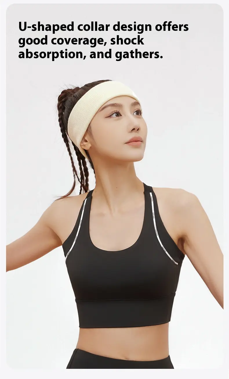 Juyitang character busbar sense fixed integrated sports underwear high-strength shockproof gathering yoga bra