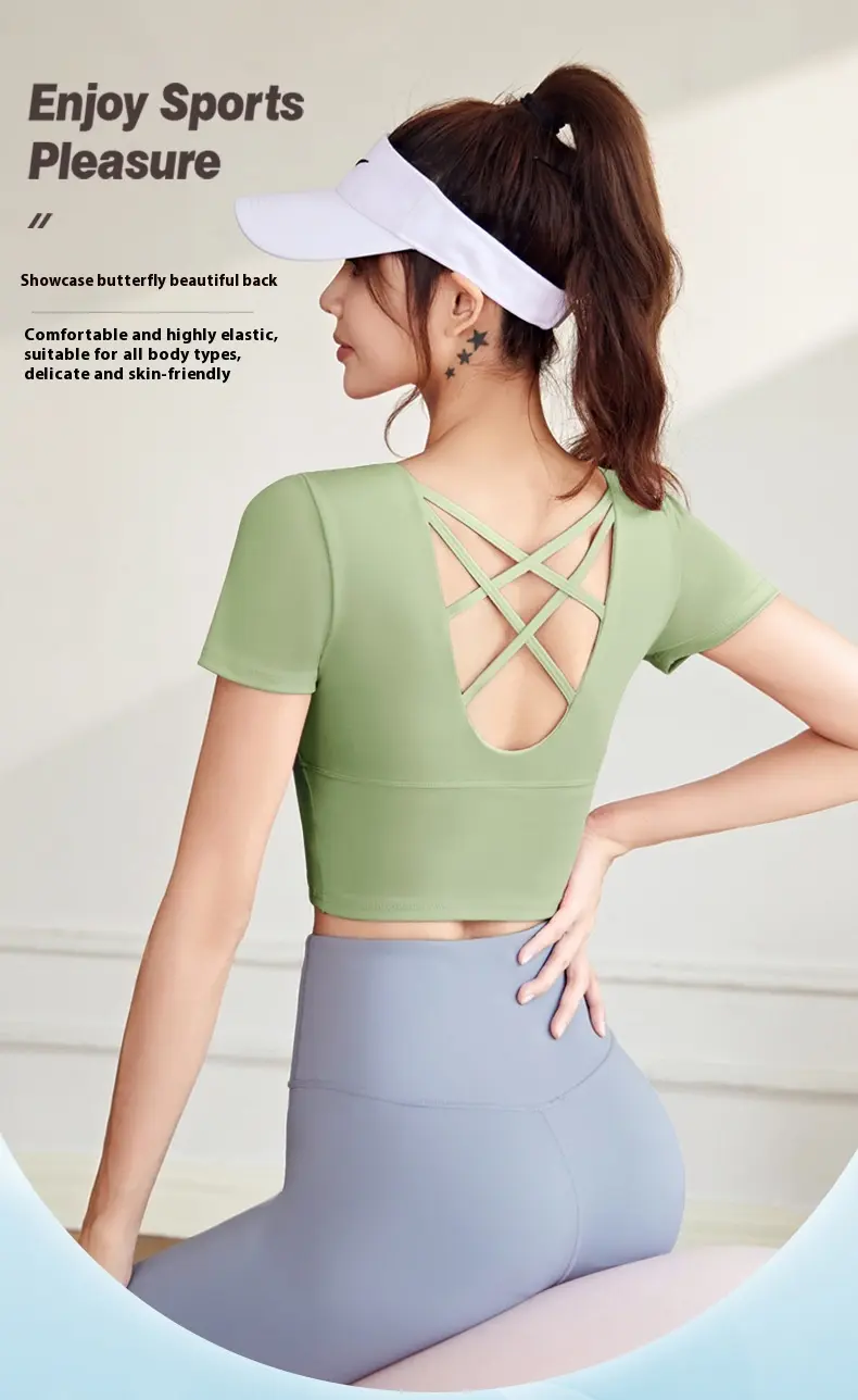 Juyitang Yoga Suit Skinny Sports Suit Women's Naked Beauty Back Strap Chest Pad Fitness Suit Women gym set women