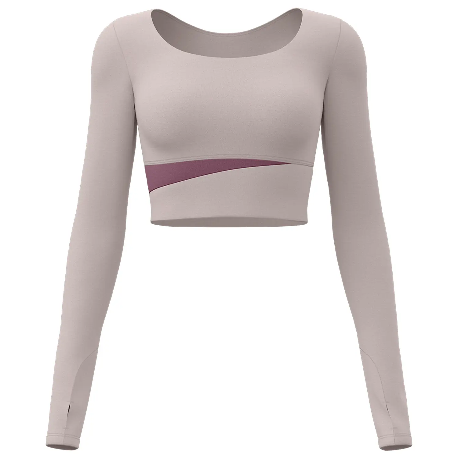Juyitang peach color matching long-sleeved yoga clothes top nude and thin sports running fitness top female fitness femme