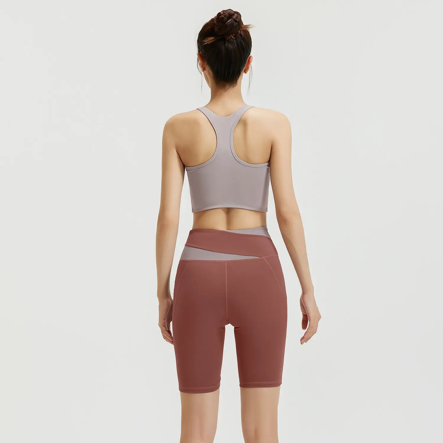color matching set, contrasting color clothes, breathable, nude feeling, high waist, hip lift, sports tights, sports suit