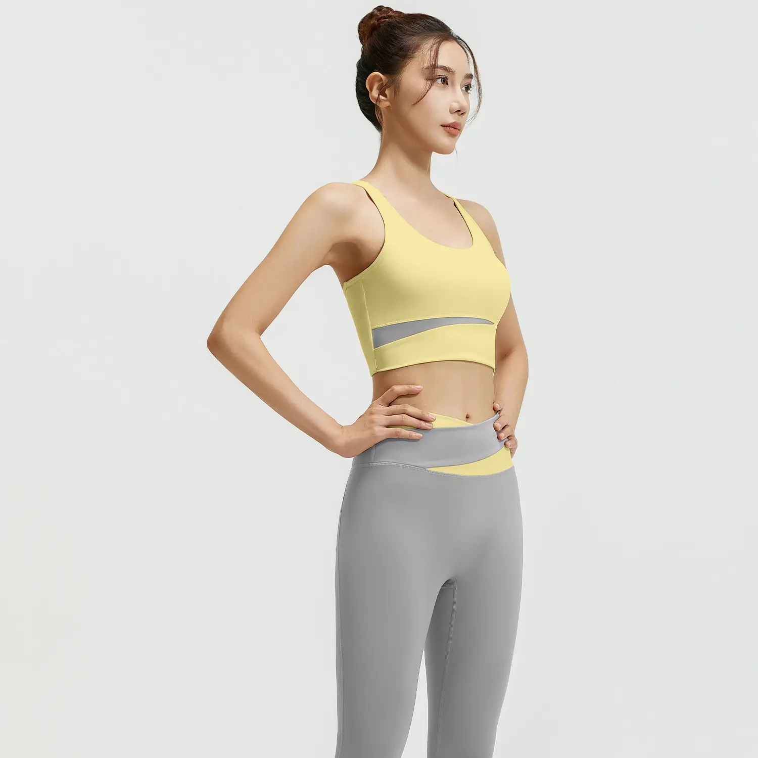 Juyatang high waist belly yoga suit shock-proof yoga fitness suit tight hip lift nude yoga suit suit