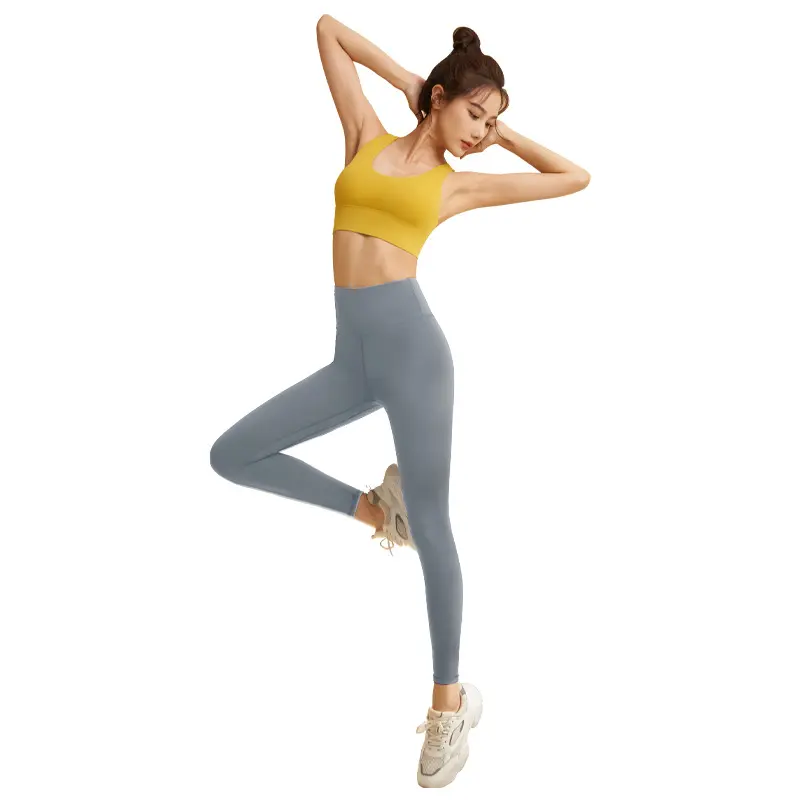 Juyitang high elastic nude sports suit gym bra breasted high strength shockproof yoga underwear