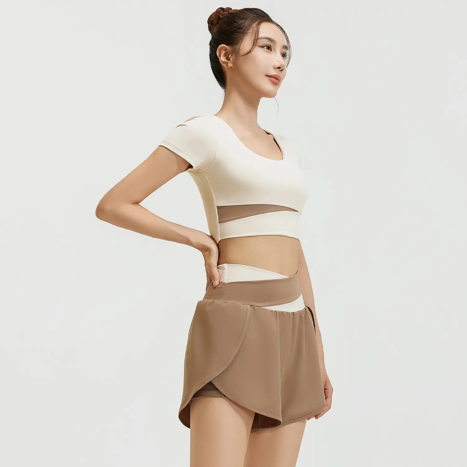 Juyatang summer color matching set fitness set nude sports set breathable slim yoga set  sport set women