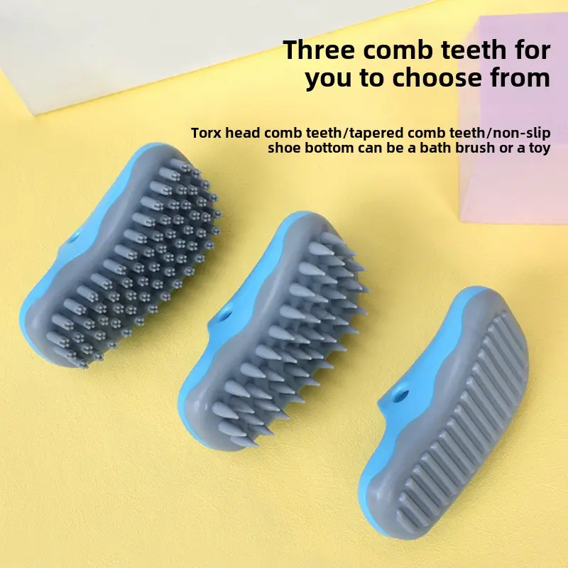 Pet bath Massage brush Cute Crocs shape dog bath cleaning beauty brush pet grooming  dog