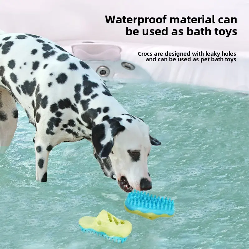 Pet bath Massage brush Cute Crocs shape dog bath cleaning beauty brush pet grooming  dog