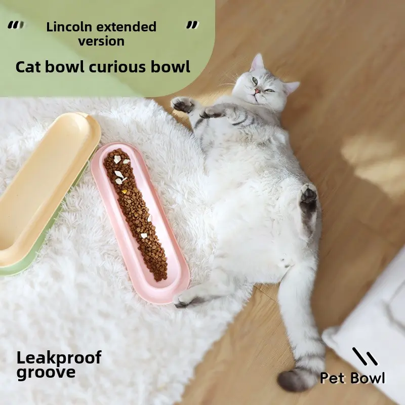 Cat bowl Multi-cat feeding antproof cat food bowl Pet long cat bowl Pet feeder Baby cat feeder dog food bowl  cat food bowl
