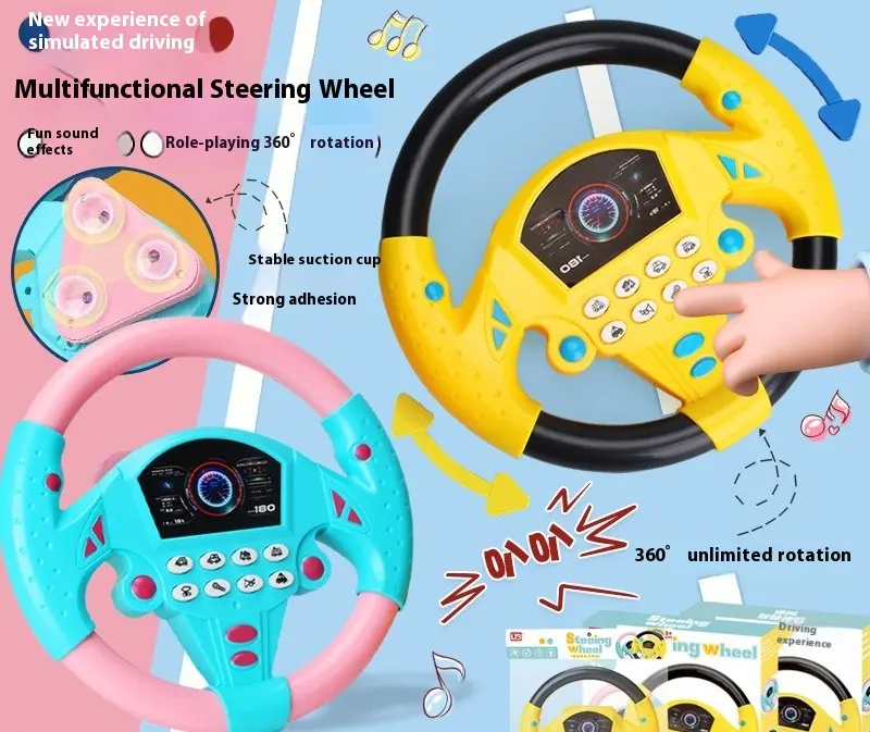 Co-pilot steering wheel early education machine emulator baby learning toy learning education