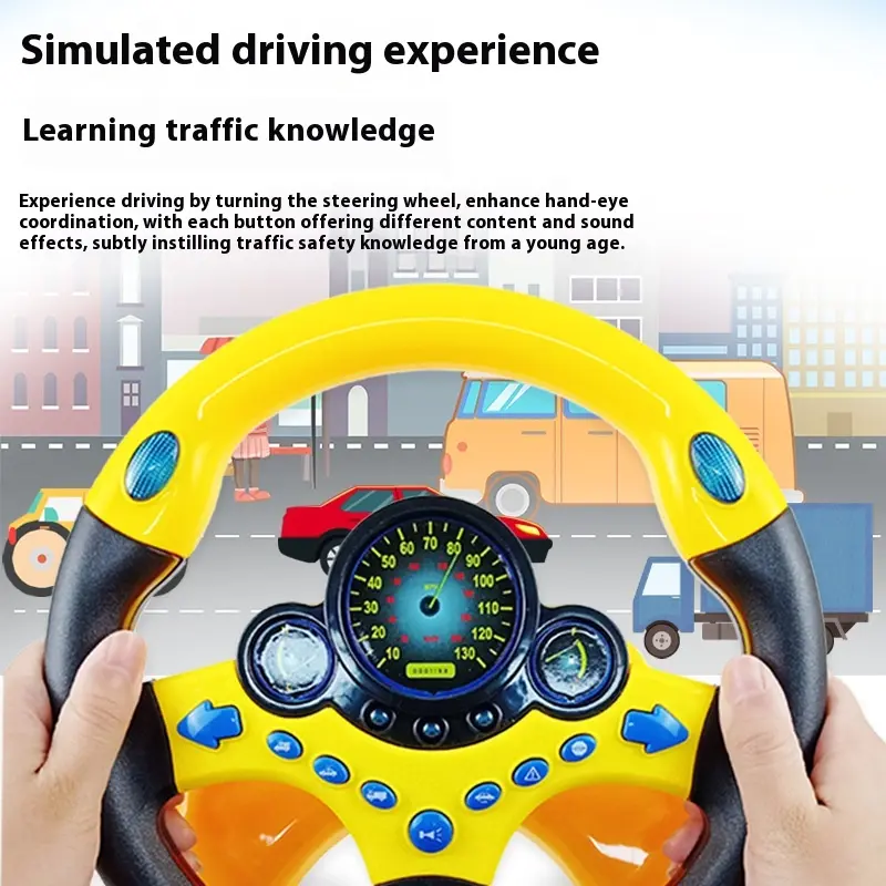 Co-pilot steering wheel early education machine emulator baby learning toy learning education