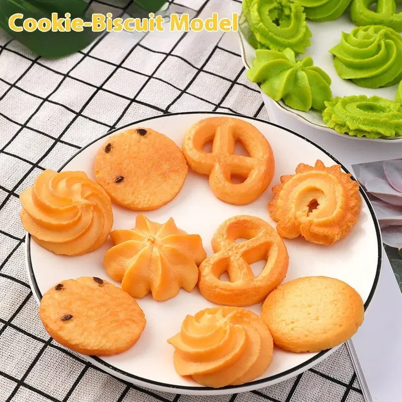 Simulated food toy fake cookies PVC biscuit model 2PCS  personalized ornament miniature food mini food