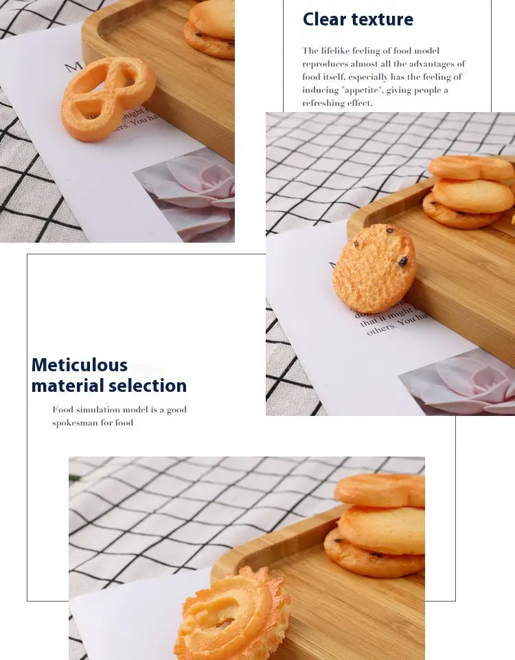 Simulated food toy fake cookies PVC biscuit model 2PCS  personalized ornament miniature food mini food