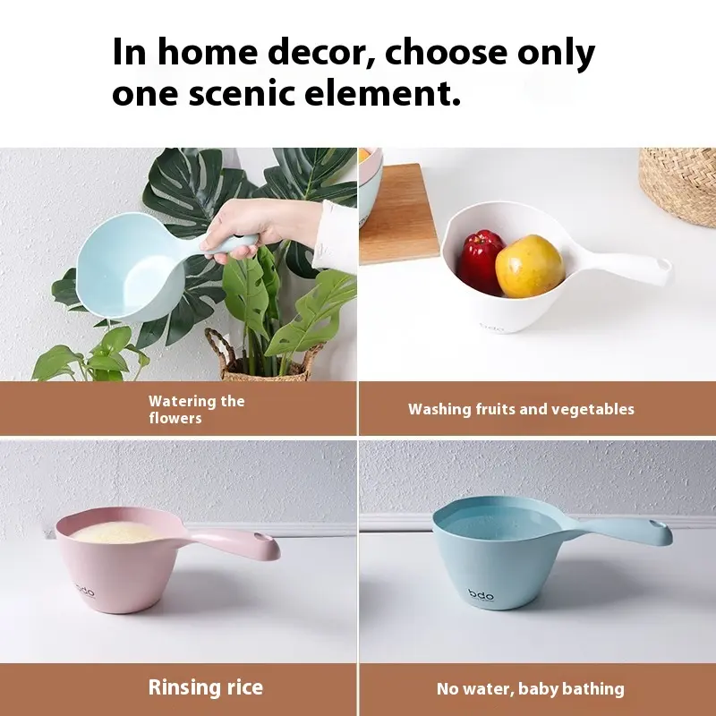Unbroken water spoon deepened thickened long handle plastic large creative transparent water scoop scoop shampoo spoon
